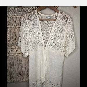 Coquette Knit Crochet Tie Waist Dainty Cardigan